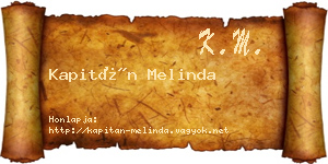 Kapitán Melinda névjegykártya